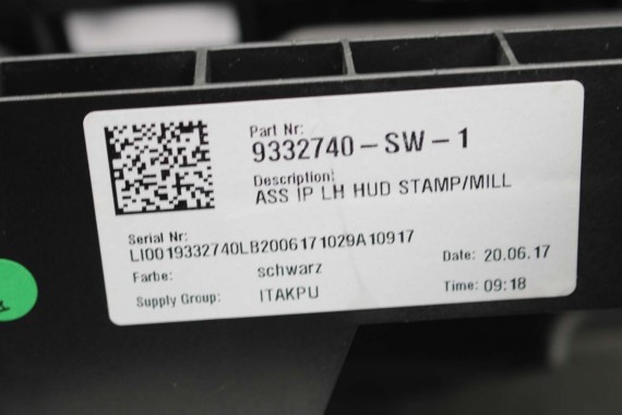 BMW X1 X2 F48 F39 KONSOLA PULPIT DESKA ROZDZIELCZA KOKPIT PULPIT 9332740 czarna 2566133 9332740 9332740 9332740 9332740 9332740