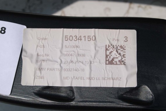BMW X1 X2 F48 F39 KONSOLA PULPIT DESKA ROZDZIELCZA KOKPIT PULPIT 9332740 czarna 2566133 9332740 9332740 9332740 9332740 9332740