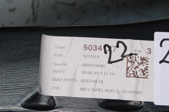 BMW X1 X2 F48 F39 KONSOLA PULPIT DESKA ROZDZIELCZA KOKPIT PULPIT 9332740 czarna 2566133 9332740 9332740 9332740 9332740 9332740