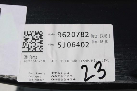 BMW X1 X2 F48 F39 KONSOLA PULPIT DESKA ROZDZIELCZA KOKPIT PULPIT 9332740 czarna 2566133 9332740 9332740 9332740 9332740 9332740