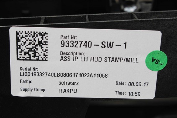BMW X1 X2 F48 F39 KONSOLA PULPIT DESKA ROZDZIELCZA KOKPIT PULPIT 9332740 czarna 2566133 9332740 9332740 9332740 9332740 9332740