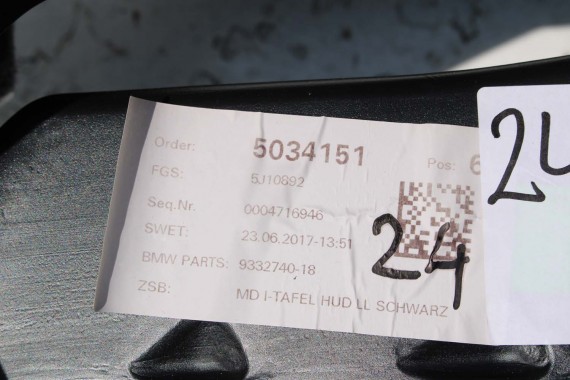 BMW X1 X2 F48 F39 KONSOLA PULPIT DESKA ROZDZIELCZA KOKPIT PULPIT 9332740 czarna 2566133 9332740 9332740 9332740 9332740 9332740