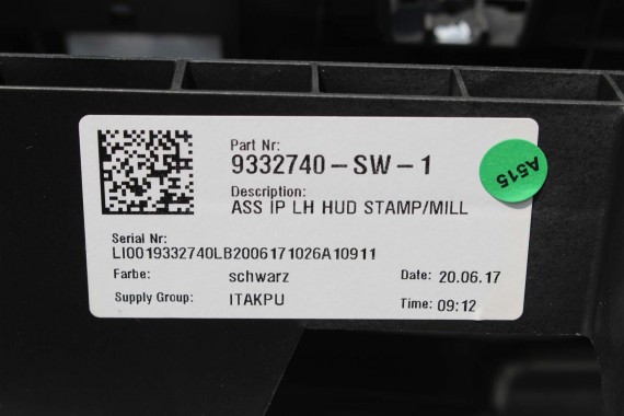 BMW X1 X2 F48 F39 KONSOLA PULPIT DESKA ROZDZIELCZA KOKPIT PULPIT 9332740 czarna 2566133 9332740 9332740 9332740 9332740 9332740
