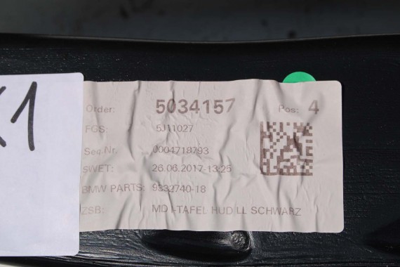 BMW X1 X2 F48 F39 KONSOLA PULPIT DESKA ROZDZIELCZA KOKPIT PULPIT 9332740 czarna 2566133 9332740 9332740 9332740 9332740 9332740