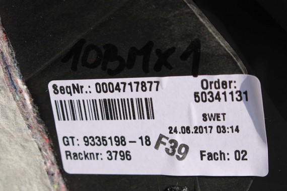 BMW X1 F48 TUNEL 9335198 ŚRODKOWY kolor czarny 52209335198 51169335198 9335198 9335198 9335198 9335198 9335198 9335198 9335198