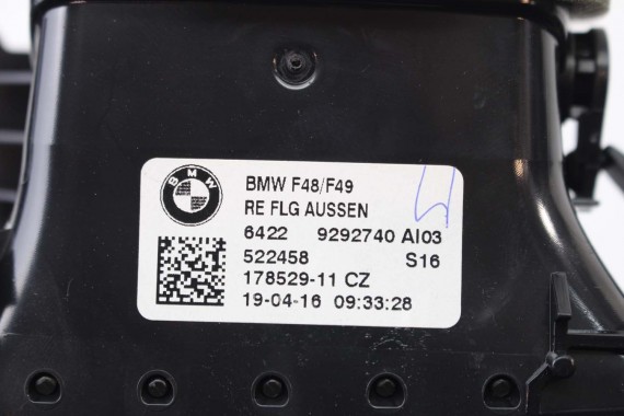 BMW X1 F48 KRATKI WLOTY POWIETRZA KONSOLI 9292739 9292741 9292740 9332485 kratka wlot nawiewu X2 F39 9332456 64229292739 9292739