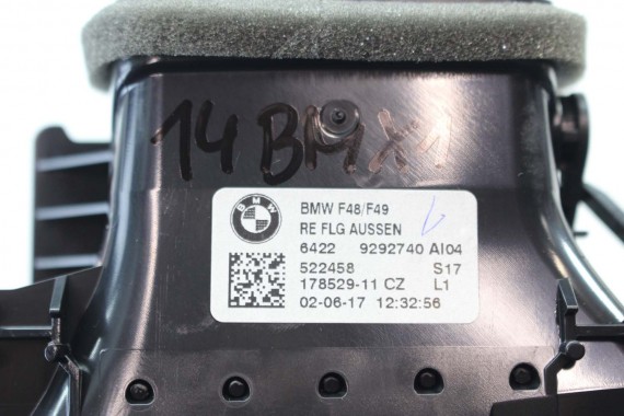 BMW X1 F48 KRATKI WLOTY POWIETRZA KONSOLI 9292739 9292741 64229292740 9332485 kratka wlot nawiewu X2 F39 9332456 64229292739