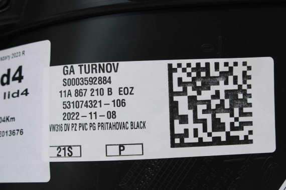 VW ID4 Pro FOTELE KOMPLET FOTELI siedzeń siedzenia fotel tapicerka 11A welur kolor szary kanapa siedzisko oparcie fotel EUROPA