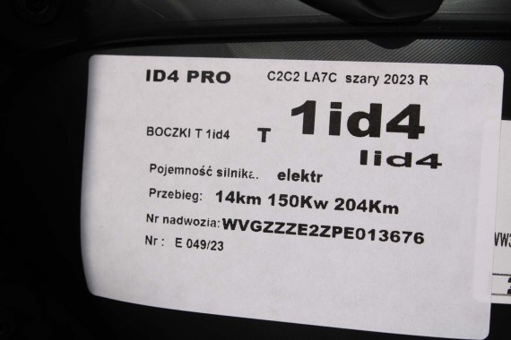 VW ID4 Pro FOTELE KOMPLET FOTELI siedzeń siedzenia fotel tapicerka 11A welur kolor szary kanapa siedzisko oparcie fotel EUROPA