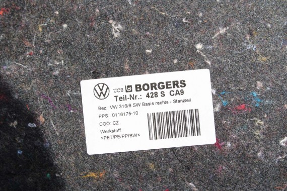 VW ID4 Pro BOCZEK DYWAN TAPICERKA BAGAŻNIKA 11A867427Q 11A867428S boczki bagażnik tapicerka 11A863463E 11A863459A 11A867428R