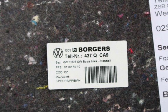 VW ID4 Pro BOCZEK DYWAN TAPICERKA BAGAŻNIKA 11A867427Q 11A867428S boczki bagażnik tapicerka 11A863463E 11A863459A 11A867428R