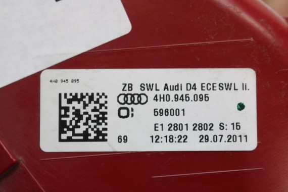 AUDI A8 LAMPY LED TYŁ 4H0945095 4H0945096 4H0945095 4H0945096 lampa tylna D4 4H0 945 093 4H0945093 4H0945094 4H0945095 4H0945096