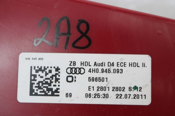 AUDI A8 S8 LAMPY LED TYŁ 4H0945093 4H0945094 4H0945095 4H0945096 lampa tylna D4 4H0 945 093 4H0945093 4H0945094 4H0945095