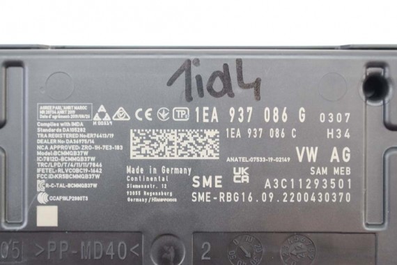 VW ID4 MODUŁ STEROWNIK BORDNETZ BCM 1EA937086G 1EA937086C MOCY Xenon Led STEROWNIKI 1EA937086G 1EA937086C 1EA937086G 1EA937086