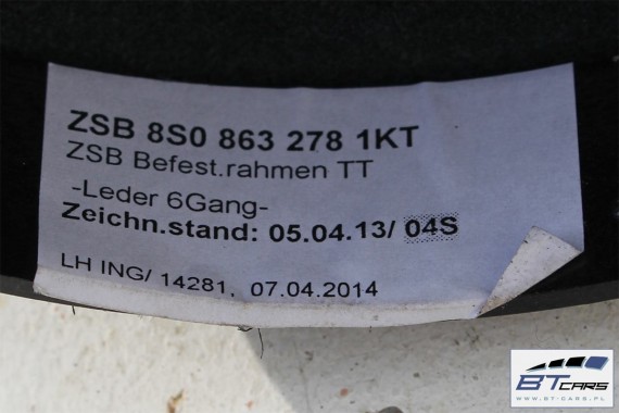 AUDI TT GAŁKA ZMIANY BIEGÓW + MIESZEK 8S0863278 1KT - czarny soul 8S0 863 278 8S 2015- 8S0863278 8S0863278