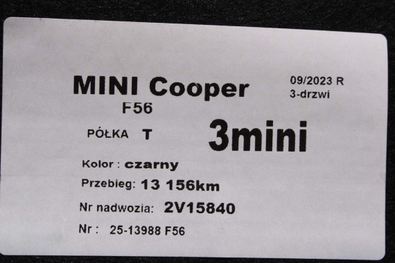 MINI F66 PÓŁKA TYLNA TYŁ BAGAŻNIKA 5A57020 5A57020 czarna 5A57020 51465A57020 5A57020 5A57020 5A57020 5A57020 5A57020 5A57020