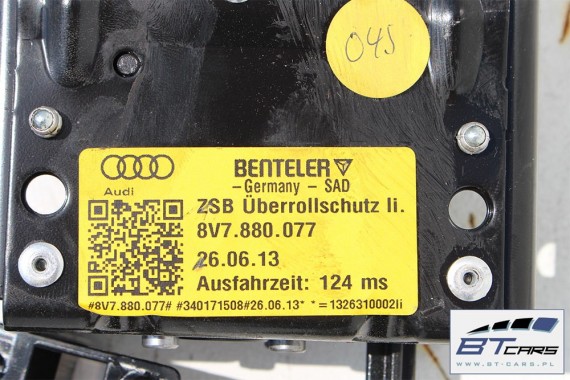 AUDI A3 CABRIO PAŁĄK DACHOWANIA 8V7880077 8V7880078 bezpieczeństwa 8V7880077A 8V7880078A 8V ZABEZPIECZENIE W RAZIE DACHOWANIA VW