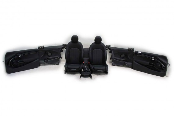 MINI F56 FOTELE KOMPLET FOTELI siedzeń siedzenia tapicerka +boczki drzwiowe MINI Yours Leder Lounge/carbon-black LCi JCW