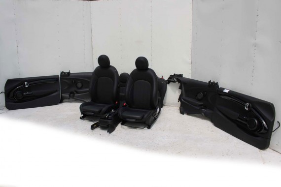 MINI F56 FOTELE KOMPLET FOTELI siedzeń siedzenia tapicerka +boczki drzwiowe MINI Yours Leder Lounge/carbon-black LCi JCW