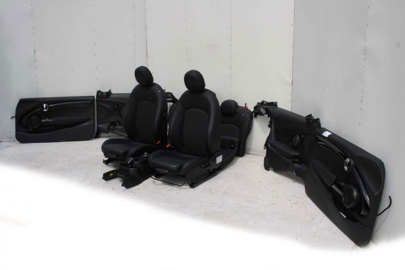 MINI F56 FOTELE KOMPLET FOTELI siedzeń siedzenia tapicerka +boczki drzwiowe MINI Yours Leder Lounge/carbon-black LCi JCW