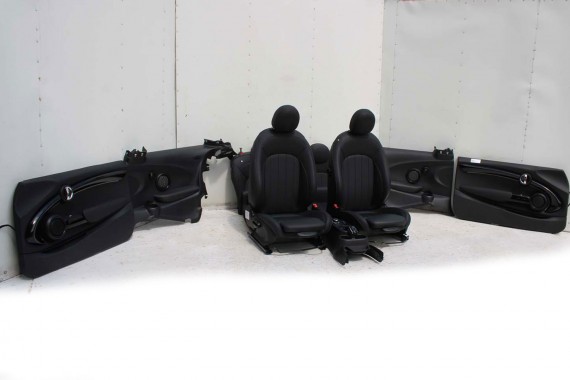 MINI F56 FOTELE KOMPLET FOTELI siedzeń siedzenia tapicerka +boczki drzwiowe MINI Yours Leder Lounge/carbon-black LCi JCW