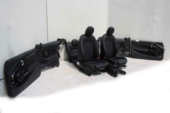 MINI F56 FOTELE KOMPLET FOTELI siedzeń siedzenia tapicerka +boczki drzwiowe MINI Yours Leder Lounge/carbon-black LCi JCW