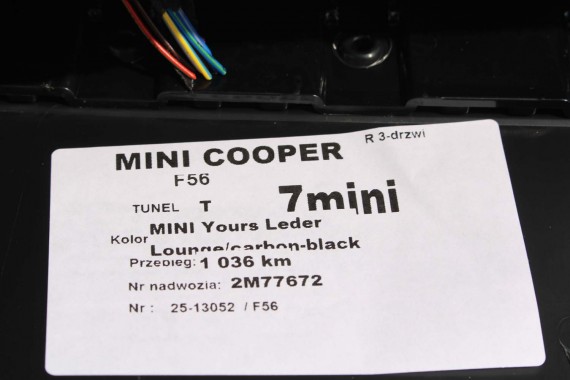 MINI F56 FOTELE KOMPLET FOTELI siedzeń siedzenia tapicerka +boczki drzwiowe MINI Yours Leder Lounge/carbon-black LCi JCW