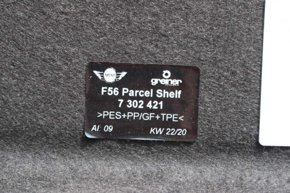 MINI F56 PÓŁKA TYLNA TYŁ BAGAŻNIKA 7302421 7302421 czarna 7302421 51467302421 7302421 51467302421 7302421 51 46 7302421 7302421
