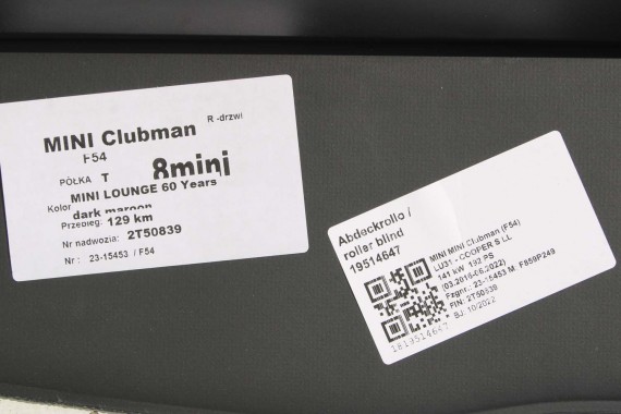 MINI F54 ROLETA BAGAŻNIKA 7360792 tył 7360792 7360792 czarna Clubman 7360792 51477360792 7360792 51477360792 7360792 51477360792