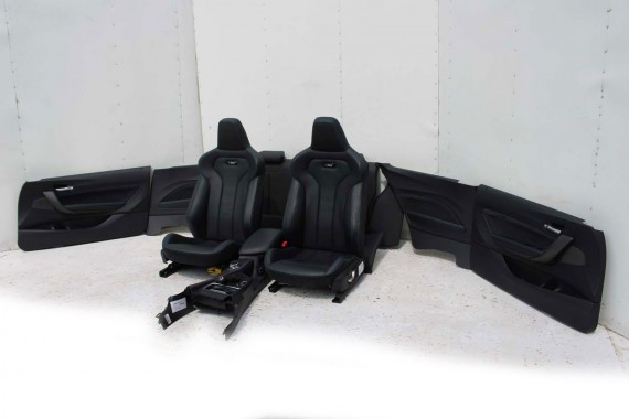 BMW M2 F87 FOTELE KOMPLET FOTELI siedzeń siedzenia tapicerka M PAKIET + boczki drzwiowe czarne MPower Performance 'M' M2 F87