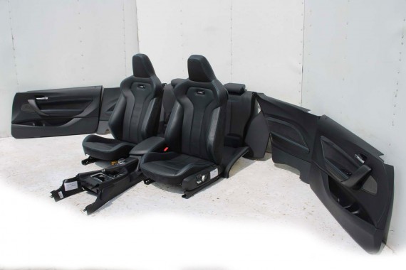 BMW M2 F87 FOTELE KOMPLET FOTELI siedzeń siedzenia tapicerka M PAKIET + boczki drzwiowe czarne MPower Performance 'M' M2 F87