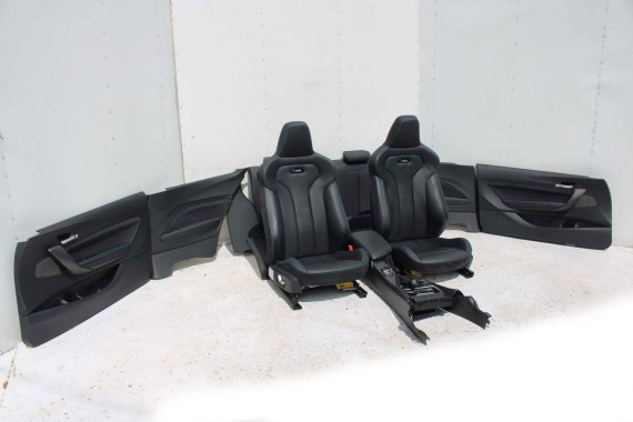 BMW M2 F87 FOTELE KOMPLET FOTELI siedzeń siedzenia tapicerka M PAKIET + boczki drzwiowe czarne MPower Performance 'M' M2 F87