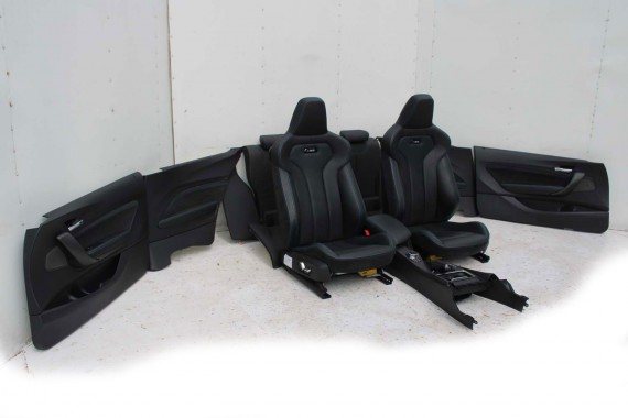 BMW M2 F87 FOTELE KOMPLET FOTELI siedzeń siedzenia tapicerka M PAKIET + boczki drzwiowe czarne MPower Performance 'M' M2 F87