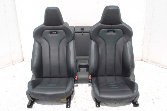 BMW M2 F87 FOTELE KOMPLET FOTELI siedzeń siedzenia tapicerka M PAKIET + boczki drzwiowe czarne MPower Performance 'M' M2 F87