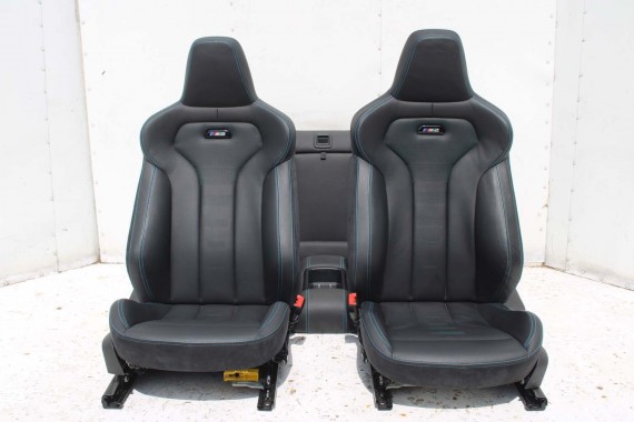 BMW M2 F87 FOTELE KOMPLET FOTELI siedzeń siedzenia tapicerka M PAKIET + boczki drzwiowe czarne MPower Performance 'M' M2 F87