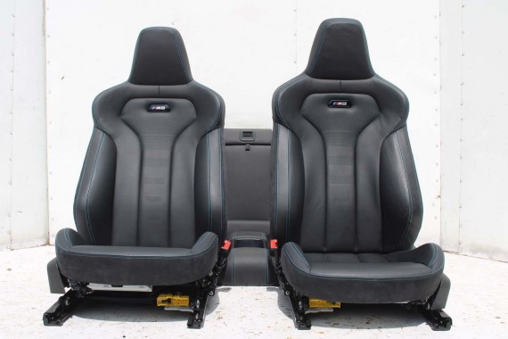 BMW M2 F87 FOTELE KOMPLET FOTELI siedzeń siedzenia tapicerka M PAKIET + boczki drzwiowe czarne MPower Performance 'M' M2 F87