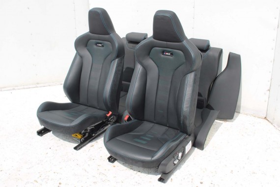 BMW M2 F87 FOTELE KOMPLET FOTELI siedzeń siedzenia tapicerka M PAKIET + boczki drzwiowe czarne MPower Performance 'M' M2 F87