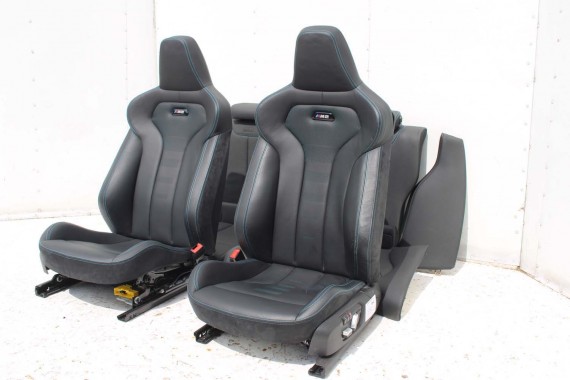 BMW M2 F87 FOTELE KOMPLET FOTELI siedzeń siedzenia tapicerka M PAKIET + boczki drzwiowe czarne MPower Performance 'M' M2 F87