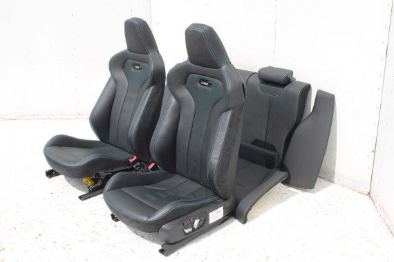 BMW M2 F87 FOTELE KOMPLET FOTELI siedzeń siedzenia tapicerka M PAKIET + boczki drzwiowe czarne MPower Performance 'M' M2 F87