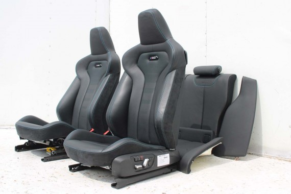 BMW M2 F87 FOTELE KOMPLET FOTELI siedzeń siedzenia tapicerka M PAKIET + boczki drzwiowe czarne MPower Performance 'M' M2 F87