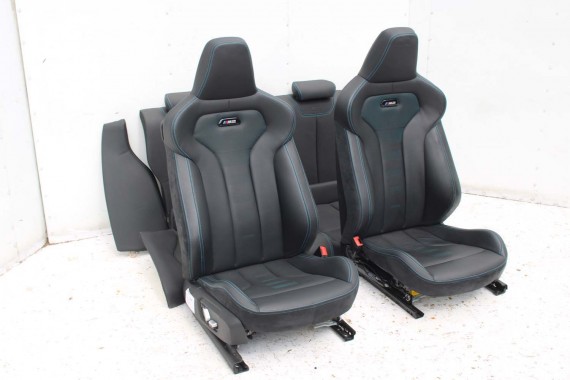 BMW M2 F87 FOTELE KOMPLET FOTELI siedzeń siedzenia tapicerka M PAKIET + boczki drzwiowe czarne MPower Performance 'M' M2 F87