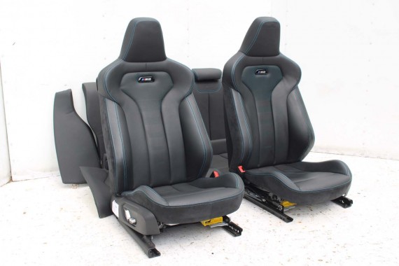 BMW M2 F87 FOTELE KOMPLET FOTELI siedzeń siedzenia tapicerka M PAKIET + boczki drzwiowe czarne MPower Performance 'M' M2 F87