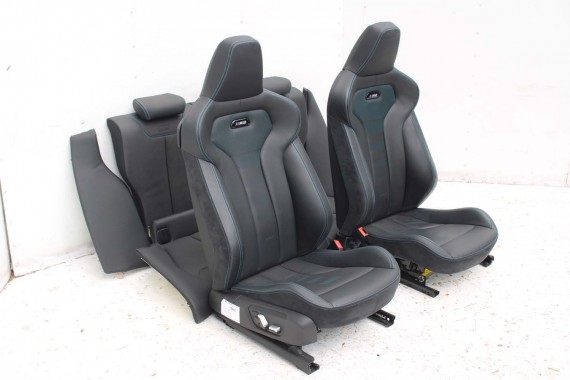 BMW M2 F87 FOTELE KOMPLET FOTELI siedzeń siedzenia tapicerka M PAKIET + boczki drzwiowe czarne MPower Performance 'M' M2 F87