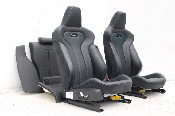 BMW M2 F87 FOTELE KOMPLET FOTELI siedzeń siedzenia tapicerka M PAKIET + boczki drzwiowe czarne MPower Performance 'M' M2 F87