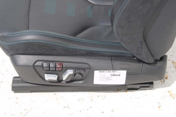 BMW M2 F87 FOTELE KOMPLET FOTELI siedzeń siedzenia tapicerka M PAKIET + boczki drzwiowe czarne MPower Performance 'M' M2 F87