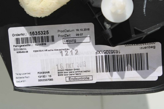 BMW M2 F87 FOTELE KOMPLET FOTELI siedzeń siedzenia tapicerka M PAKIET + boczki drzwiowe czarne MPower Performance 'M' M2 F87