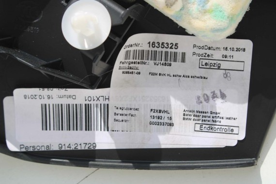 BMW M2 F87 FOTELE KOMPLET FOTELI siedzeń siedzenia tapicerka M PAKIET + boczki drzwiowe czarne MPower Performance 'M' M2 F87