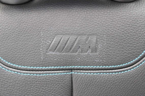 BMW M2 F87 FOTELE KOMPLET FOTELI siedzeń siedzenia tapicerka + boczki drzwiowe czarne MPower Dakota/schwarz/Kontrast blau M2 F87