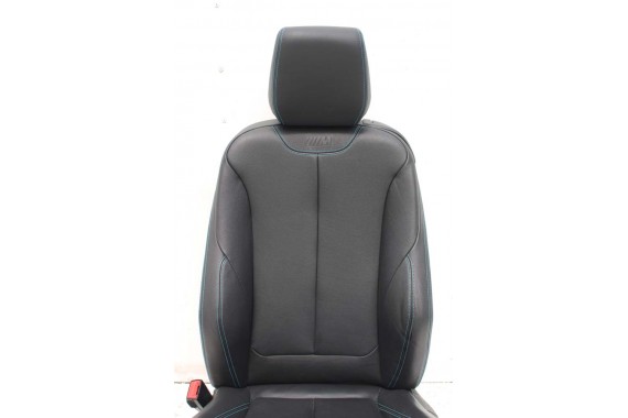 BMW M2 F87 FOTELE KOMPLET FOTELI siedzeń siedzenia tapicerka + boczki drzwiowe czarne MPower Dakota/schwarz/Kontrast blau M2 F87
