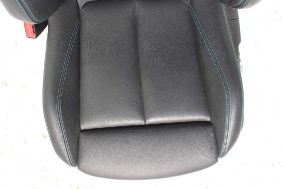 BMW M2 F87 FOTELE KOMPLET FOTELI siedzeń siedzenia tapicerka + boczki drzwiowe czarne MPower Dakota/schwarz/Kontrast blau M2 F87